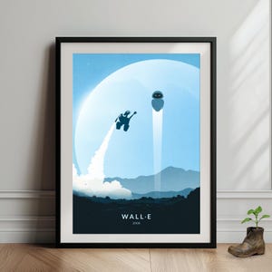 Póster de la película Wall-E: descarga digital - Impresión minimalista, arte mural imprimible, dormitorio infantil, idea de regalo, inspirado en Disney