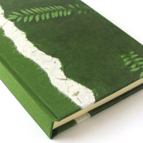 Address Book --Green Fern Pattern. handmade.
