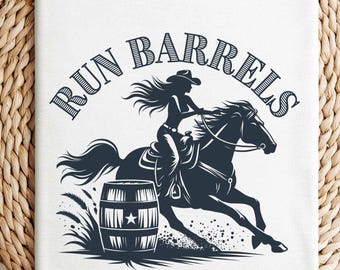 Barrel Racing SVG PNG, Western Rodeo Sublimation Cut File Digital Download