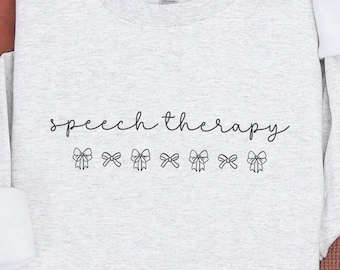 Speech Therapy PNG with Dainty Coquette Bow, Cute SLP Sublimation File, Speech Language Pathologist Digital Download, Therapist Graphic