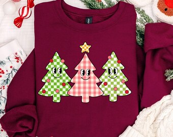 Christmas Trees Cartoon Holiday PNG Digital Download
