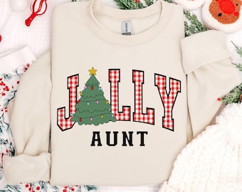 Jolly Aunt Christmas Tree Holiday PNG Digital Download