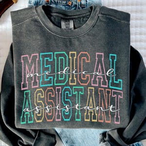 Medical Assistant Varsity SVG Png, Colorful Nursing Sublimation or Cut File Download