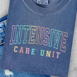 Intensive Care Unit Nurse PNG, Retro Varsity Text, Nurse Appreciation, Trendy Shirt Sublimation Design, Nursing Digital Files