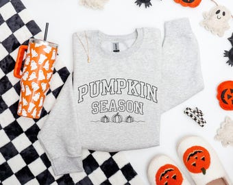 Retro Varsity Pumpkin Season SVG PNG (Digital Download)