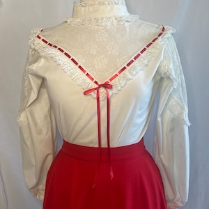 Vintage 1970s Lace and Ribbon Blouse
