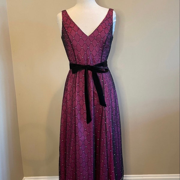 Vintage 1990s Purple Papell Evening Gown