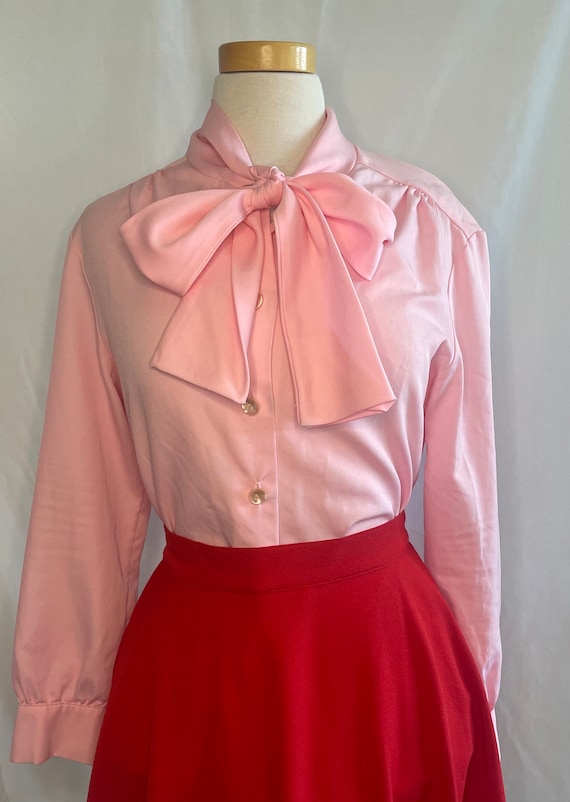 vintage ILGWU Pink Bow Blouse