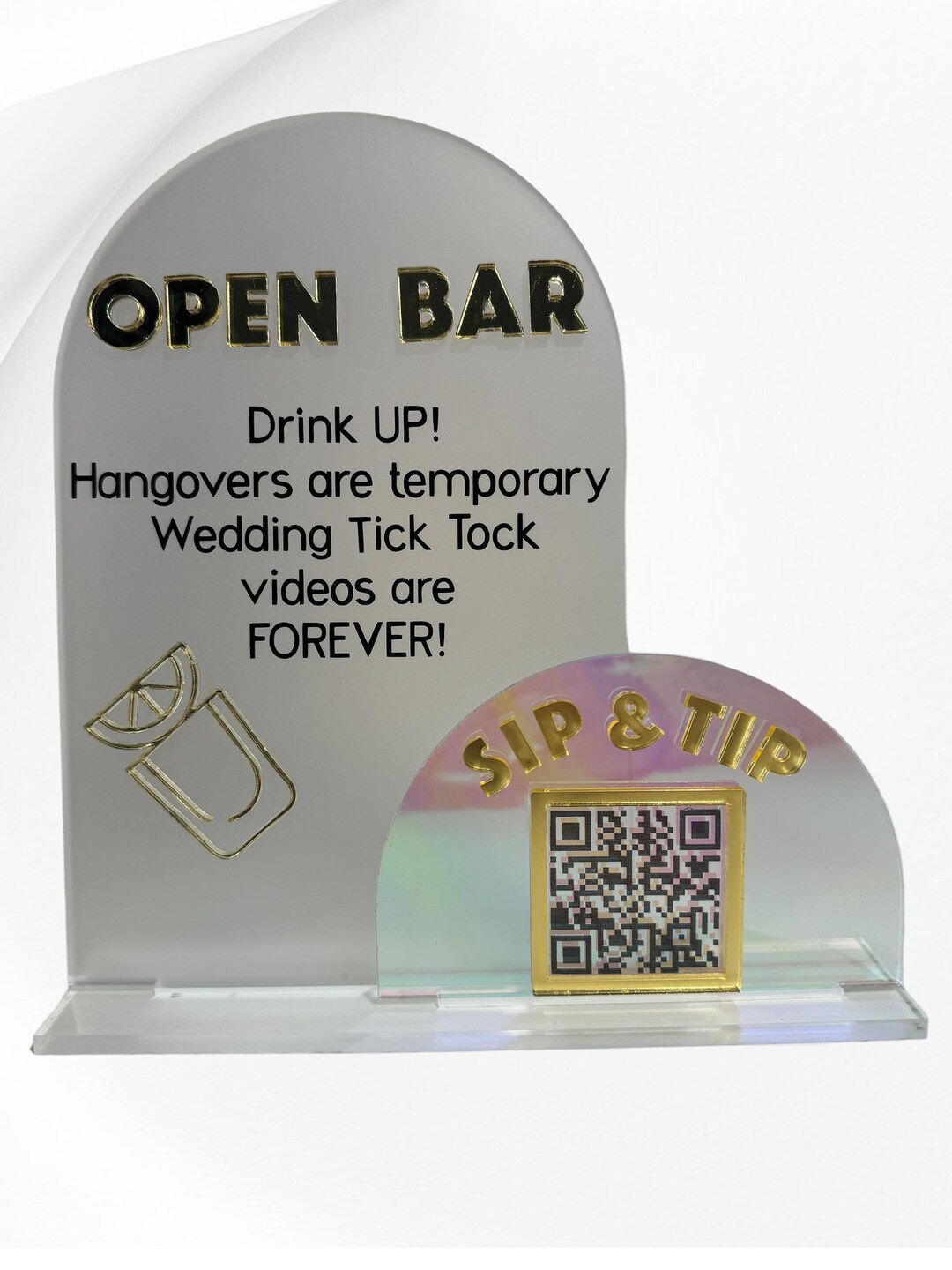 Acrylic Open Bar Table Wedding Sign. - Etsy