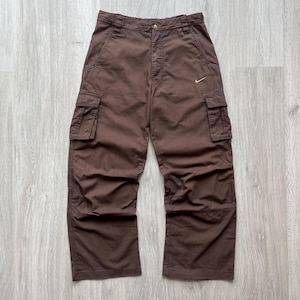 Nike Vintage Y2K Brown Baggy Cargo Multipocket Pants Joggers