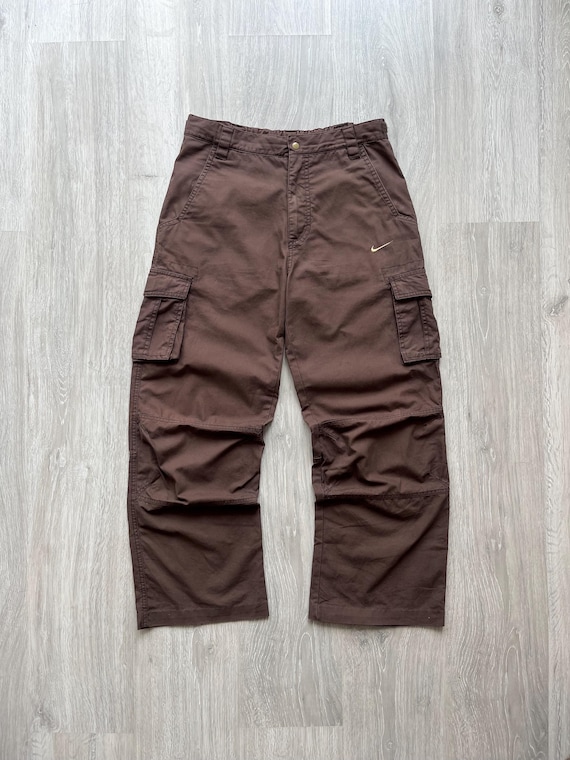 Nike Vintage Cargo Pants Y2K Brown Baggy Multipocket Joggers