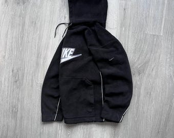 Sudadera con capucha vintage Nike de los años 2000 con forro polar Sherpa y logotipo grande de Nike bordado (año 2000)