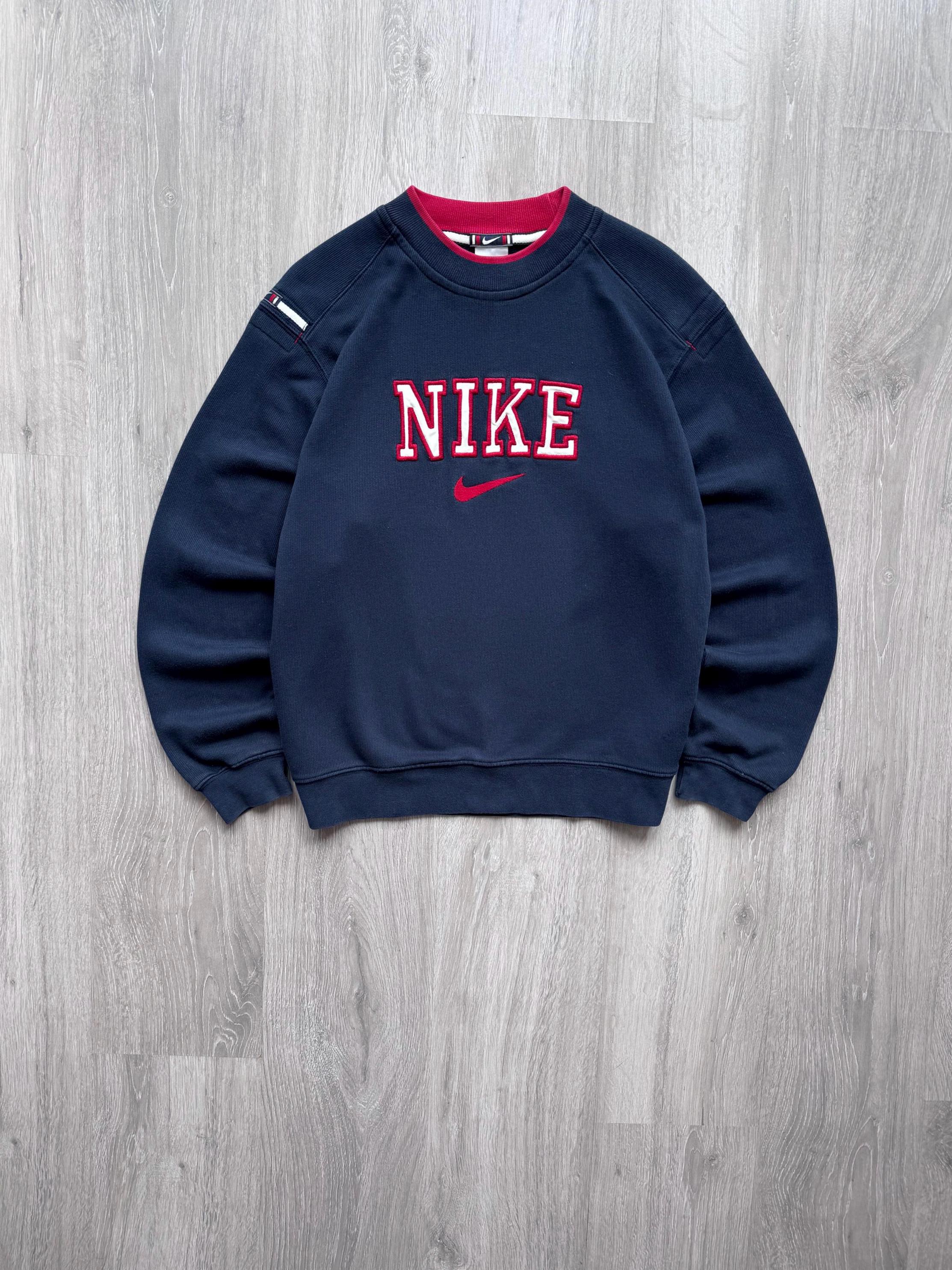 90s ヴィンテージ NIKE ナイキ スウェット 刺繍ロゴ ワンポイント白 