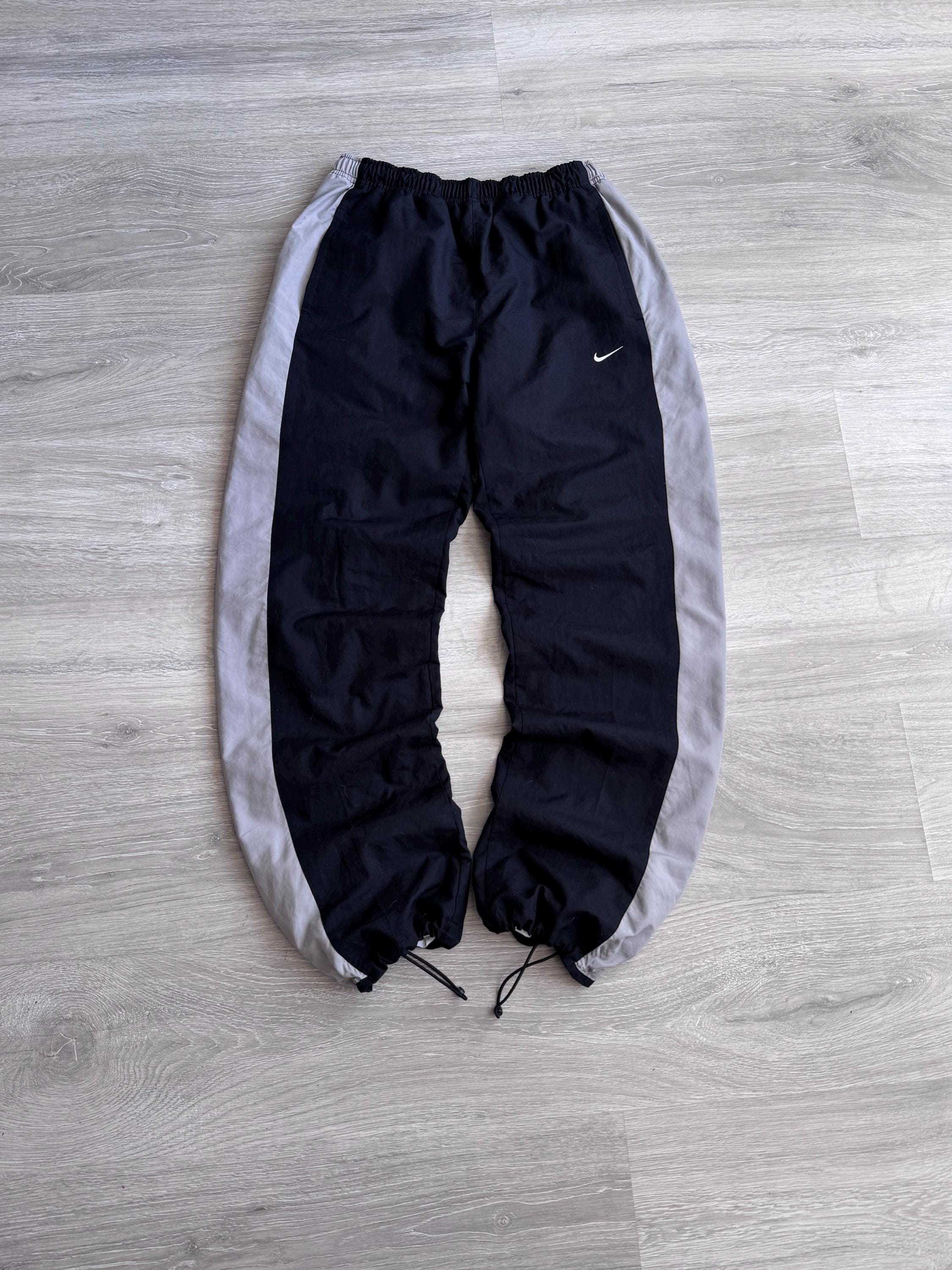 Y2k Vintage Nike Nylon Track Pants Black - Etsy