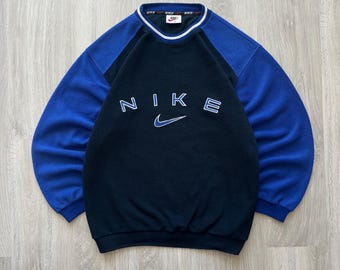 Vintage Nike 90’s Crewneck Baggy Fleece Sweatshirt Big Center Nike Swoosh Embroidered Logo