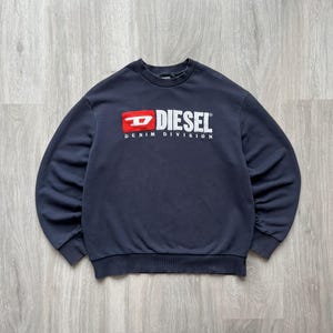 Vintage Diesel Y2K Crewneck Sweatshirt Big Center Embroidered Logo