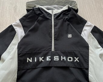 Винтажная куртка-анорак Nike Shox 1/3 Zip из черного нейлона с