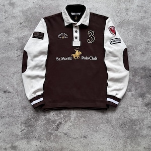 Vintage St. Moritz Rugby Sweatshirt Snow Polo Heavyweight Luxury Windstopper Polo Ralph Lauren Polo Club Switzerland