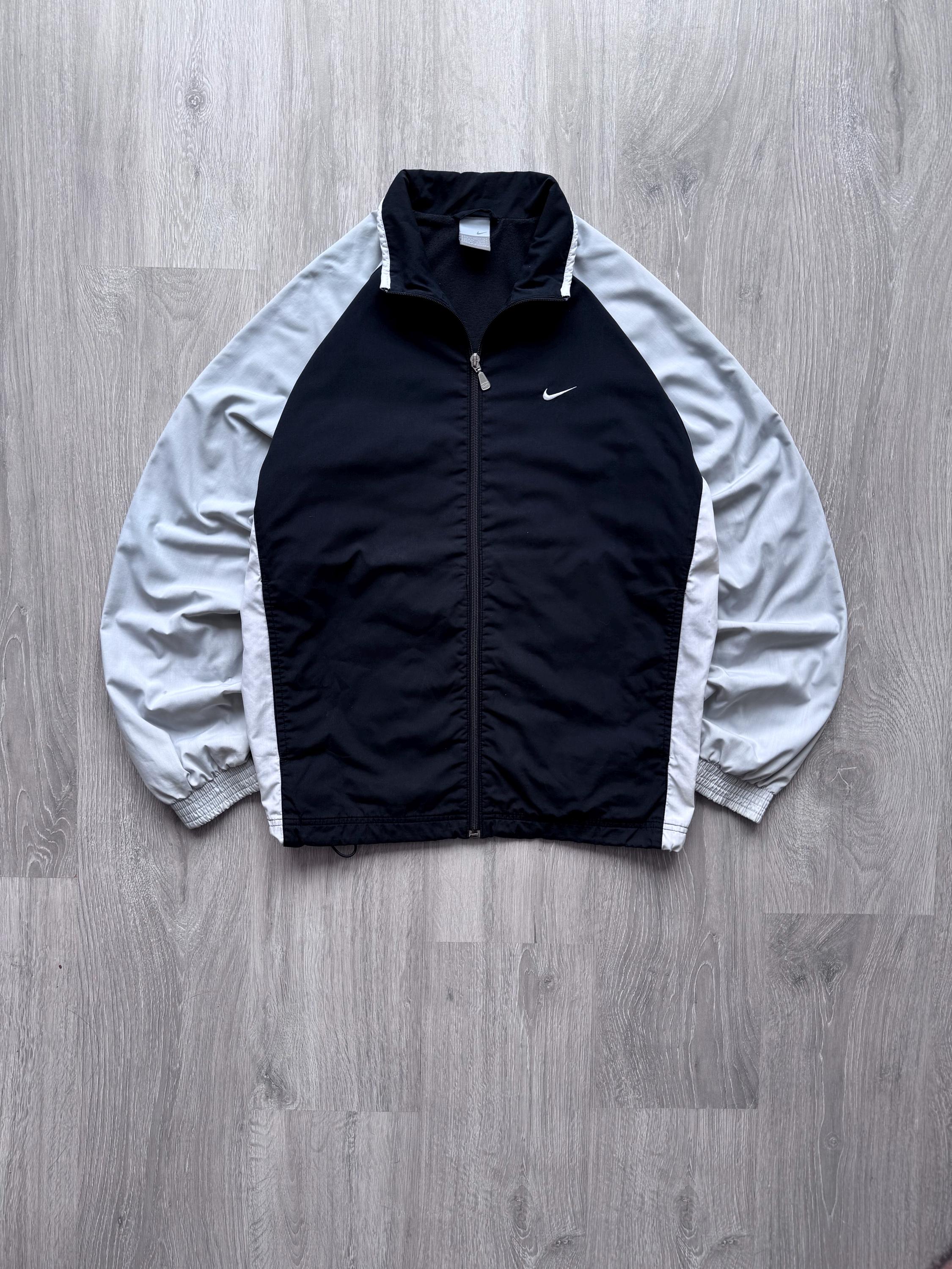 Vintage Nike Black Gray Trackjacket Nylon Windbreaker 00's Mini