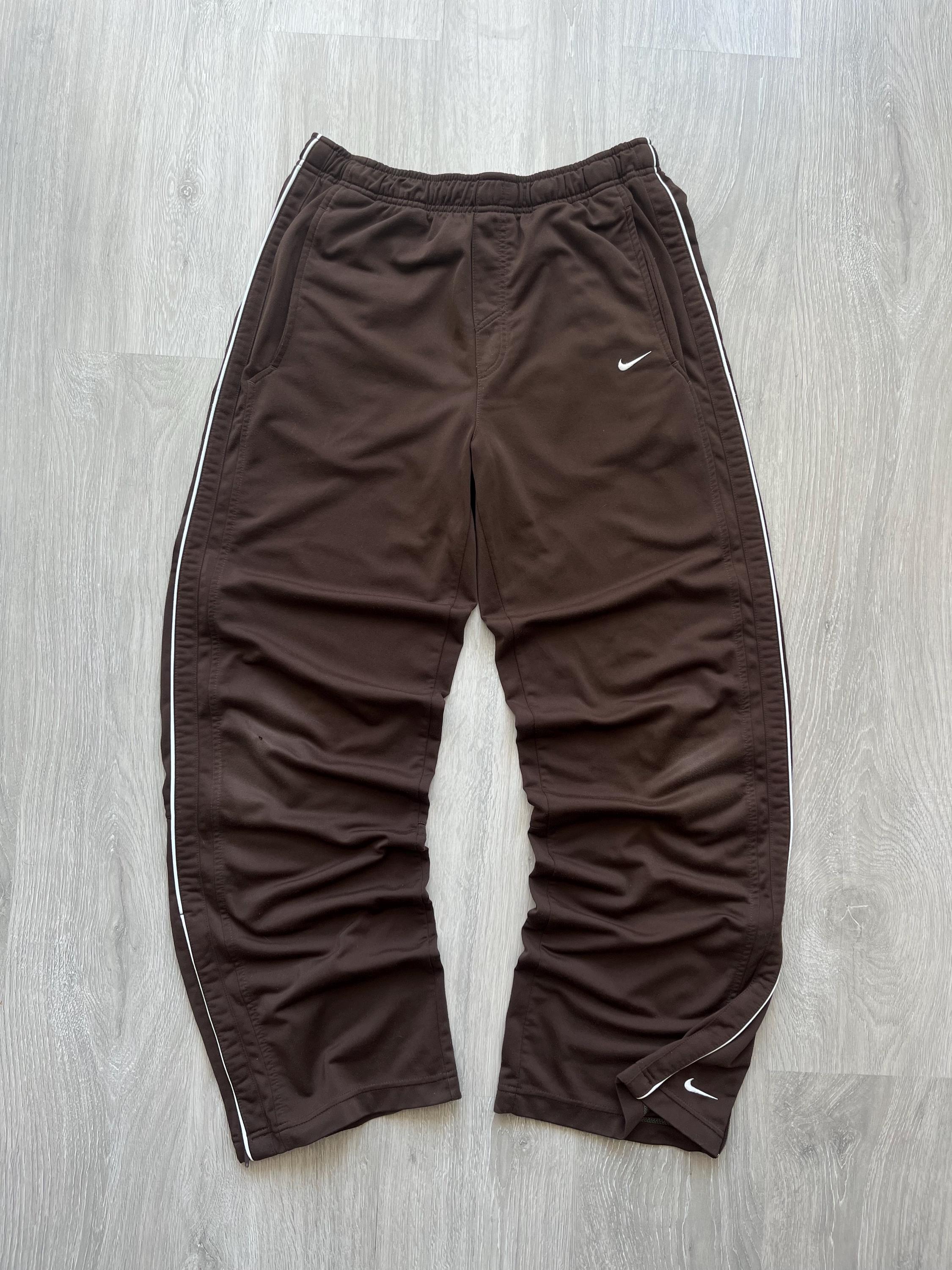 Nike Vintage Brown Y2K Baggy Track Pants Mini Swoosh Logo - Etsy