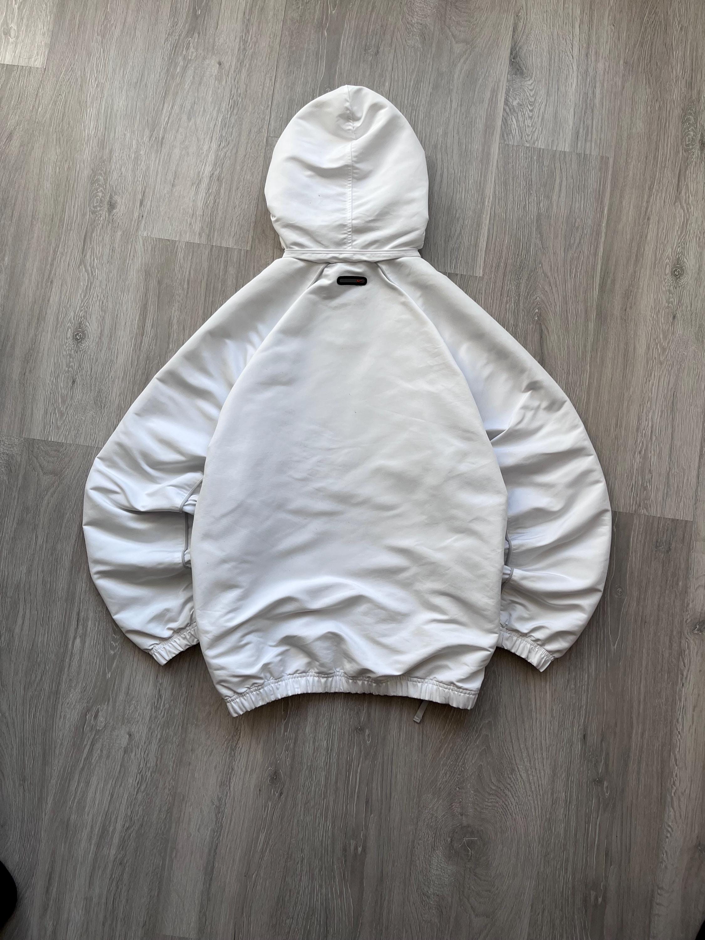 Vintage Nike 1/2 Zip Nylon White Anorak Jacket Center Nike Swoosh