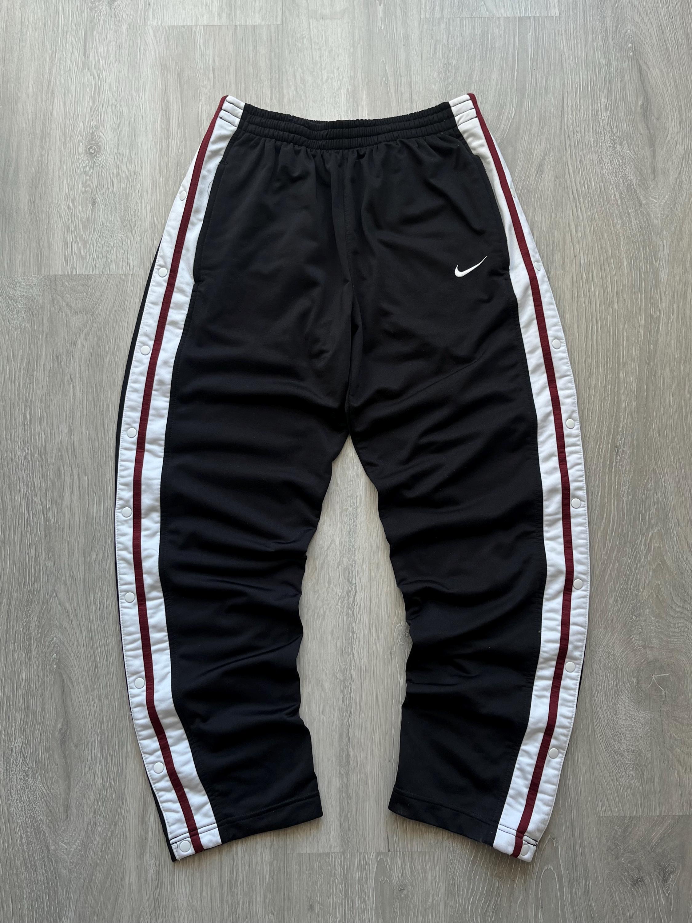 Nike Vintage Black Button up Track Pants Joggers Mini Swoosh Logo Etsy