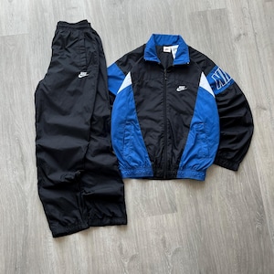 Vintage Nike 90's Nylon Track Suit Pants + Jacket Big Nike Logo S