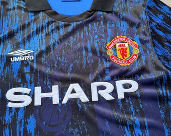 Vintage Umbro Sharp Manchester United 1992 1994 Football T Shirt