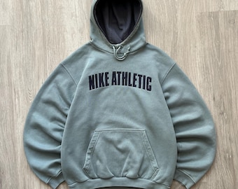 Vintage Nike Athletic Y2K Baggy Hoodie Big Center Swoosh Embroidered Logo