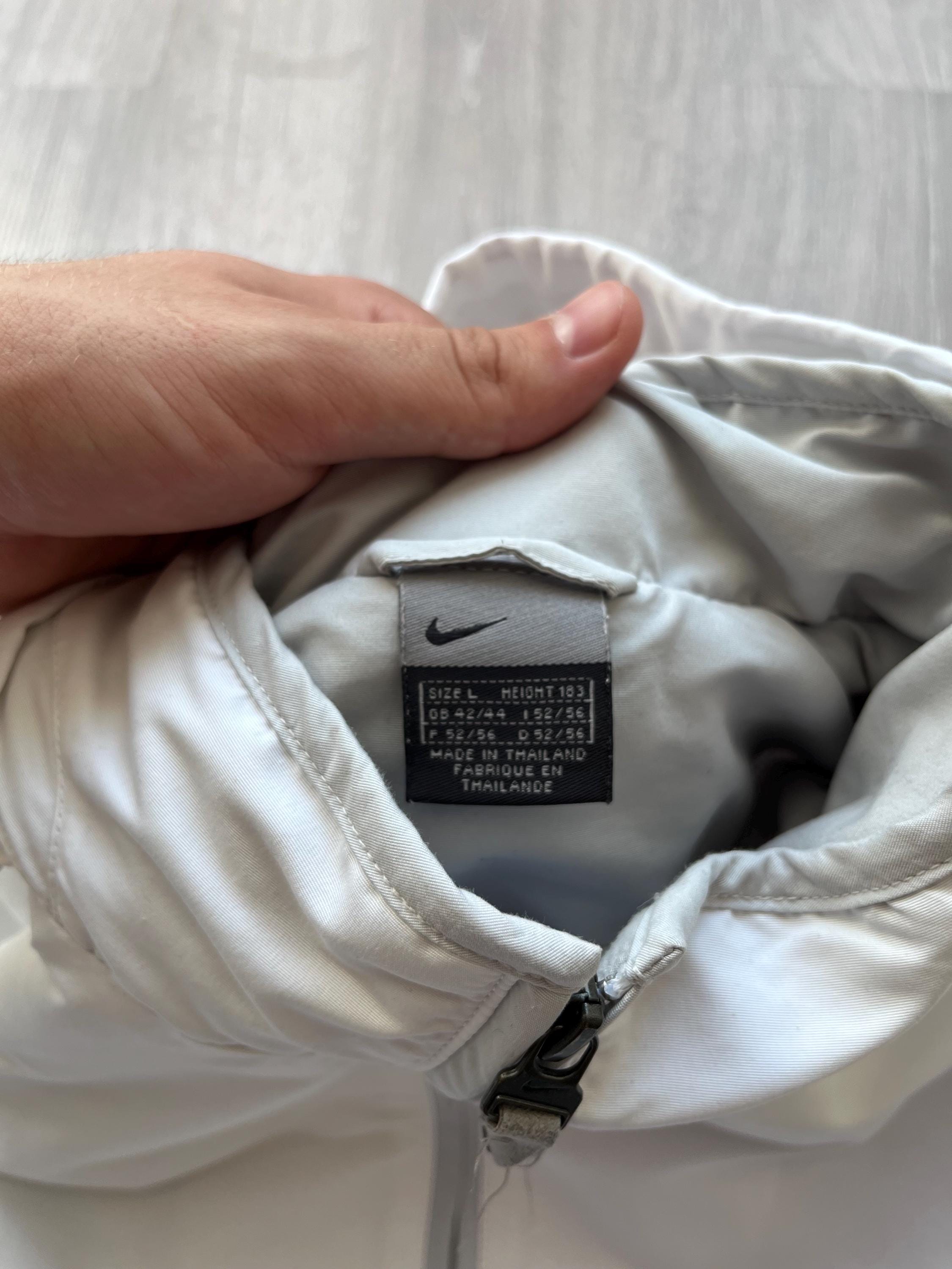 Vintage Nike 1/2 Zip Nylon White Anorak Jacket Center Nike Swoosh