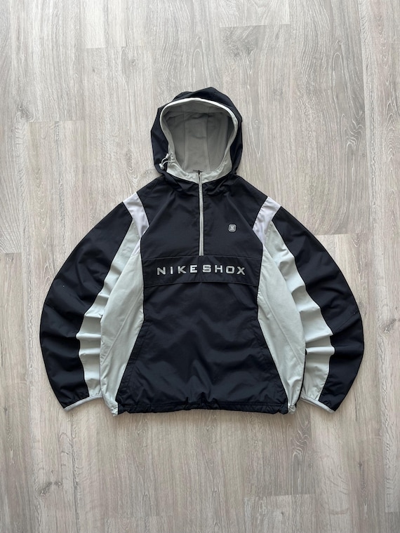 Винтажная куртка-анорак Nike Shox 1/3 Zip из черного нейлона с
