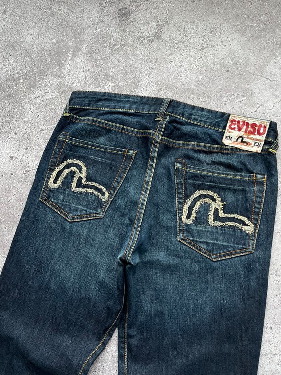 Vintage Evisu Jeans 90s Big Embroidered Pocket Lo… - image 2