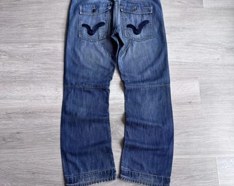 Vintage Voi Jeans Big Logo Buckle Back Baggy Jeans Cargo Y2K