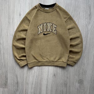 Vintage Nike 90s Fleece Sweatshirt Crewneck Big Center Swoosh Nike Embroidered Logo Unisex Rare image 1