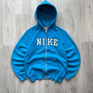 Nike Vintage Y2K Zip Up Hoodie Center Nike Embroidered Logo