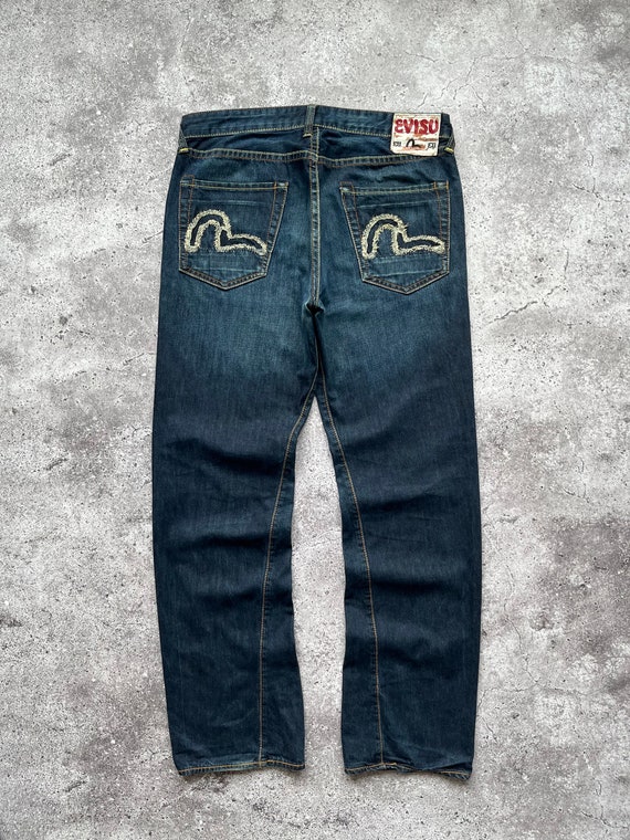 Vintage Evisu Jeans 90s Big Embroidered Pocket Lo… - image 1