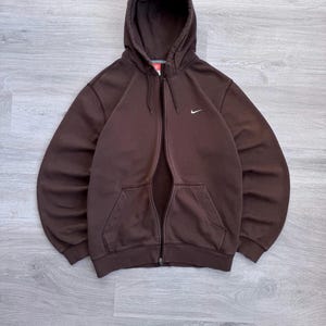brown nike hoodie zip up
