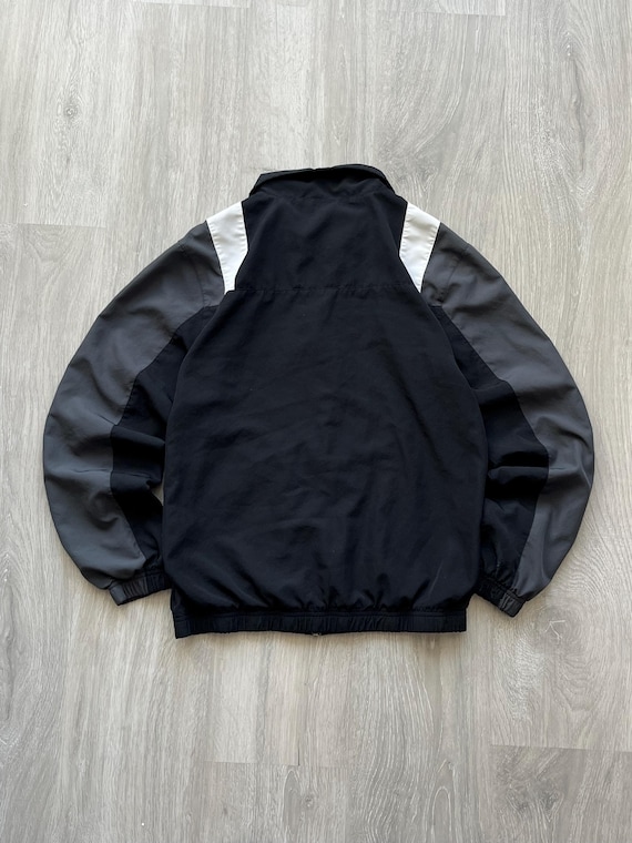 Nike Vintage Y2K Nylon Black Track Jacket Windbreaker Mini Swoosh Logo
