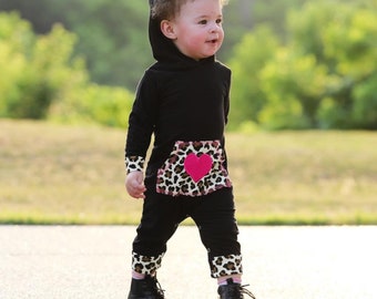 Leopard Heart Romper