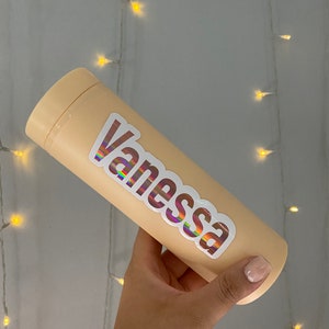 Vinyl Name Decal | Personalized Name Sticker | Custom Name Sticker | Outlined Vinyl Name | Holographic Decal | Tumblr Decal Cup Decal