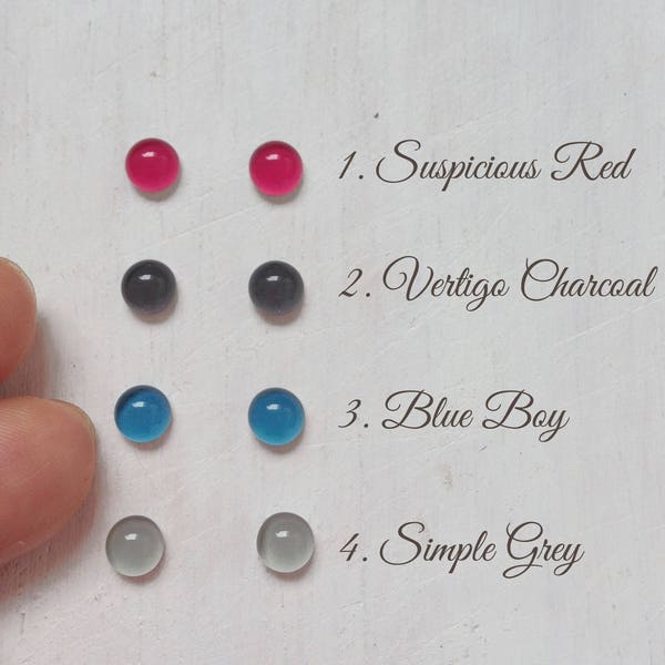 Winter Colors! Choose Your Color and Size. 3mm, 4mm, 5mm Super tiny Dot Stud Earrings. Surgical Steel Earrings Post. Gift for Her