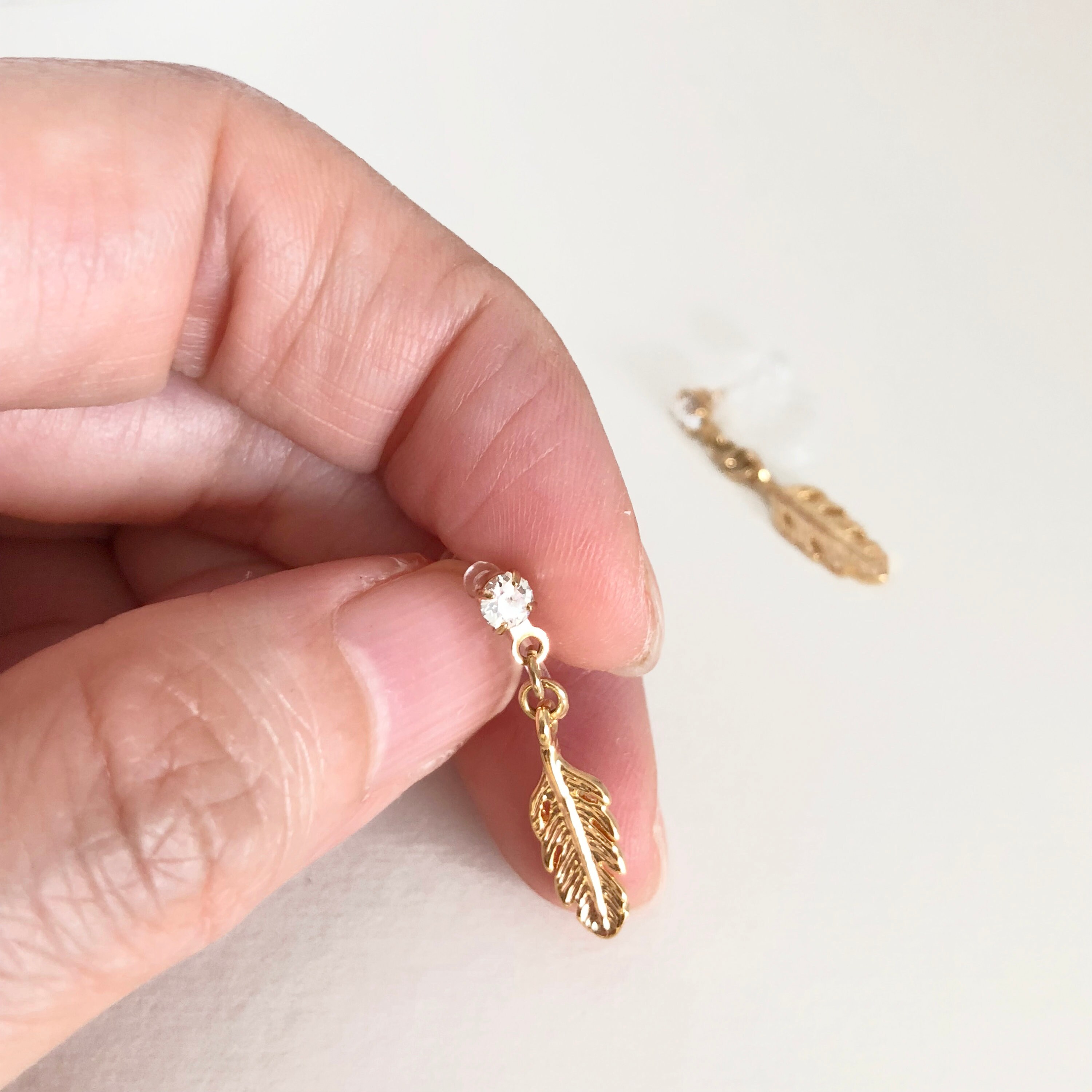 Gold Boho Feather Invisible Clip on Earrings. Bohemian Etsy