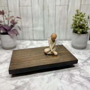 Espresso Wood Table Riser - Wood Pedestal - Rustic Wood Riser - Farmhouse Riser-Wood Tray- Rustic Decor- Riser - Distressed Decor