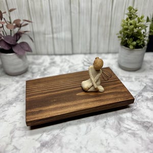 Walnut (VD) Wood Table Riser - Wood Pedestal - Rustic Wood Riser - Farmhouse Riser-Wood Tray- Rustic Decor- Riser - Distressed Decor