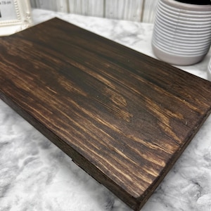 8x10 Inch Dark Walnut Stained Wood Table Riser - Wood Pedestal - Rustic Wood Riser - Farmhouse Riser-Wood Tray- Rustic Decor - Distressed