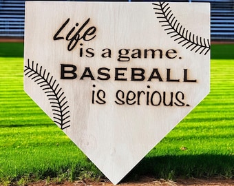 Personalized Baseball Home Plate Plaque: Engraved Wood Trophy, Coach Gift