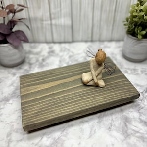 Smoke Gray Wood Table Riser - Wood Pedestal - Rustic Wood Riser - Farmhouse Riser-Wood Tray- Rustic Decor- Riser - Distressed Decor