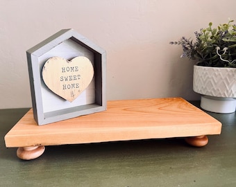 Maple Brown Wood Table Riser -  Wood Pedestal - Rustic Wood Riser - Farmhouse Riser-Wood Tray- Rustic Decor- Riser - Distressed Decor