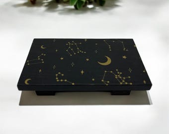 Dark Stary Night Wood Table Riser - Table Riser - Wood Pedestal - Rustic Wood Riser - Farmhouse Riser - Wood Tray - Rustic Wooden Tray