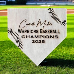 Custom Baseball Softball Wood Plaque – Personalized Home Plate Coach Gift – End of Season Senior Year Gift